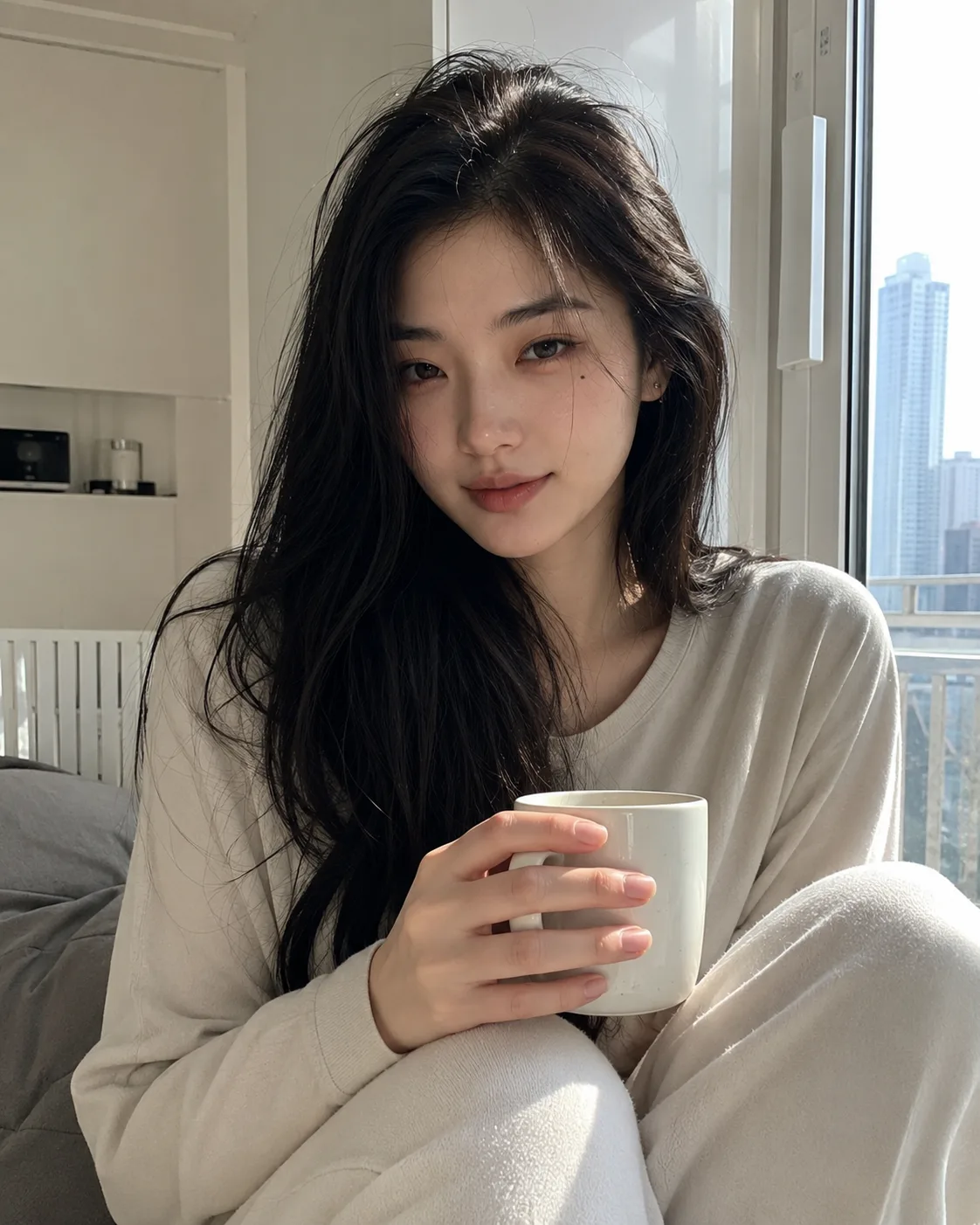 窗边居家晨光素材